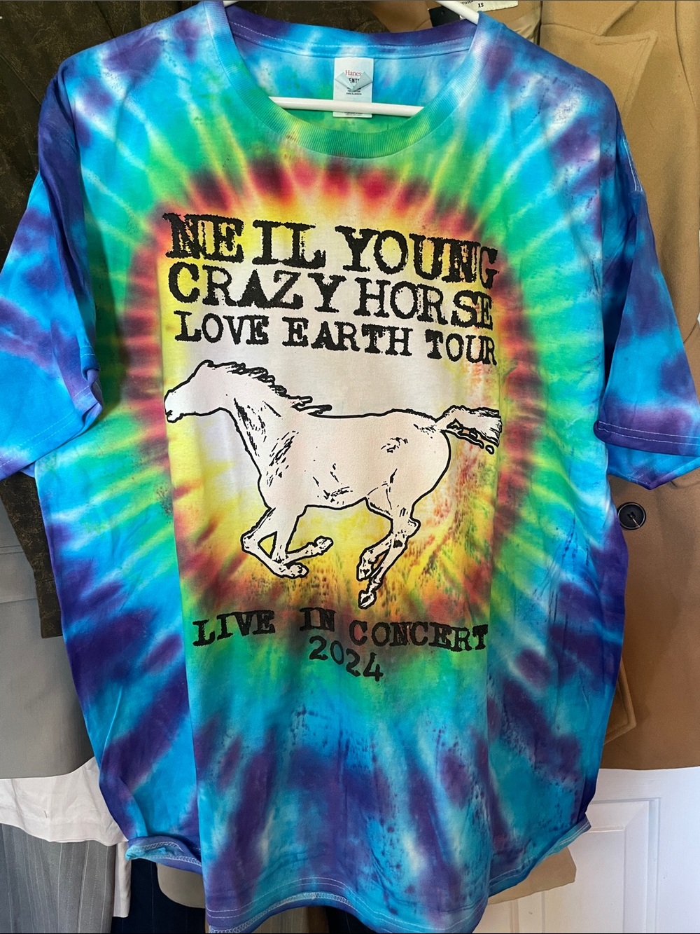 Tie-Dye 'Crazy Horse Love Earth Tour' Graphic Tee - Multicolor